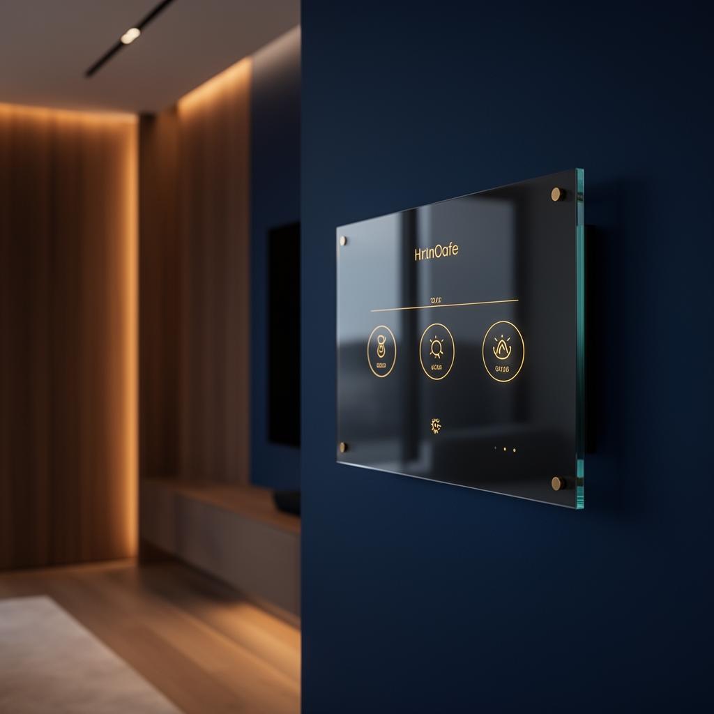 Smart Home Steuerung in modernem Wohnraum